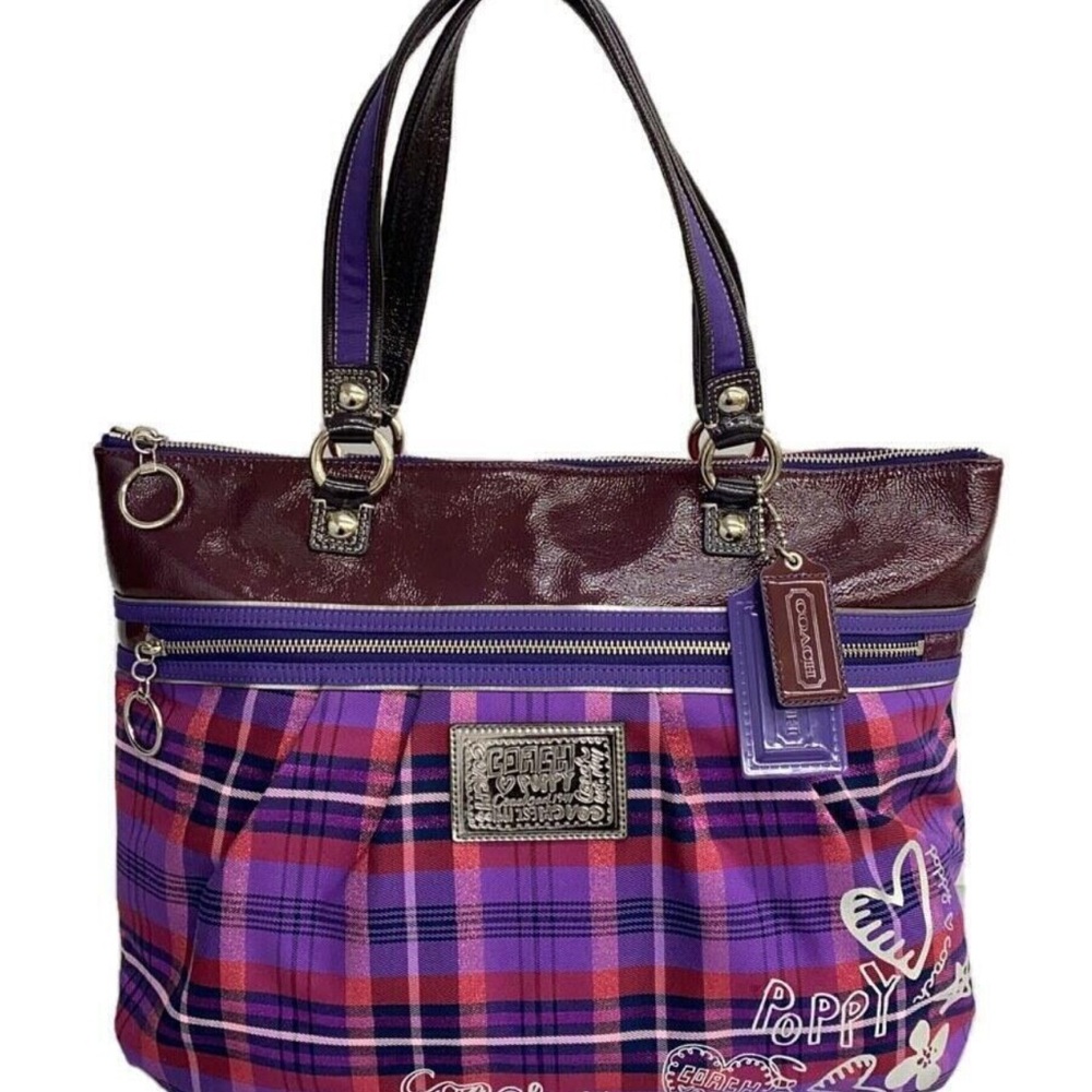 COACH POPPY DREAM SATEEN TOTE BAG 15886